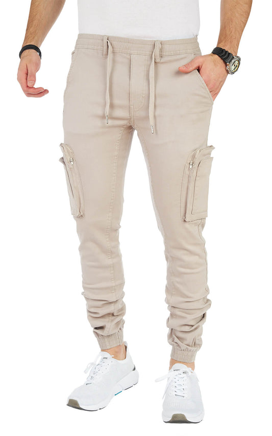 STYLEKO Stylische Cargo-Freizeithose Slim fit mit Elastischer Hosenband
